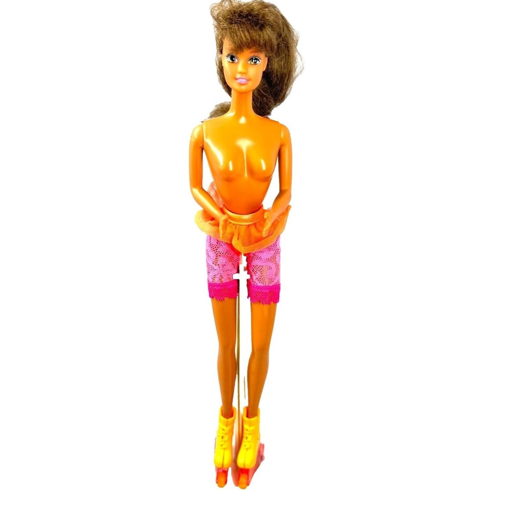 1991 Rollerblade Teresa‎ Barbie Doll #2216 Flicker N Flash Orange Skates Mattel